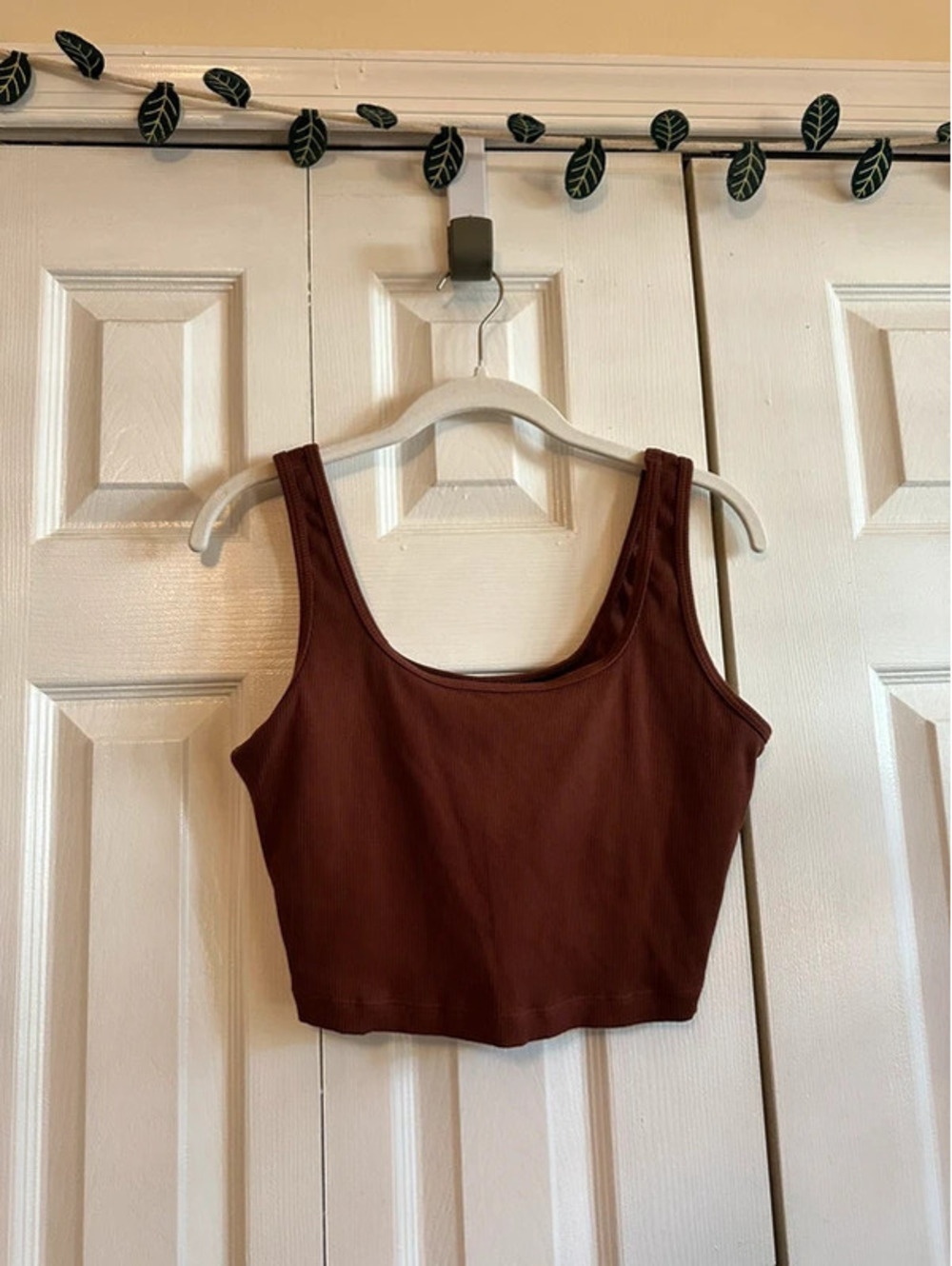 Aerie Offline ribbed workout top, brown